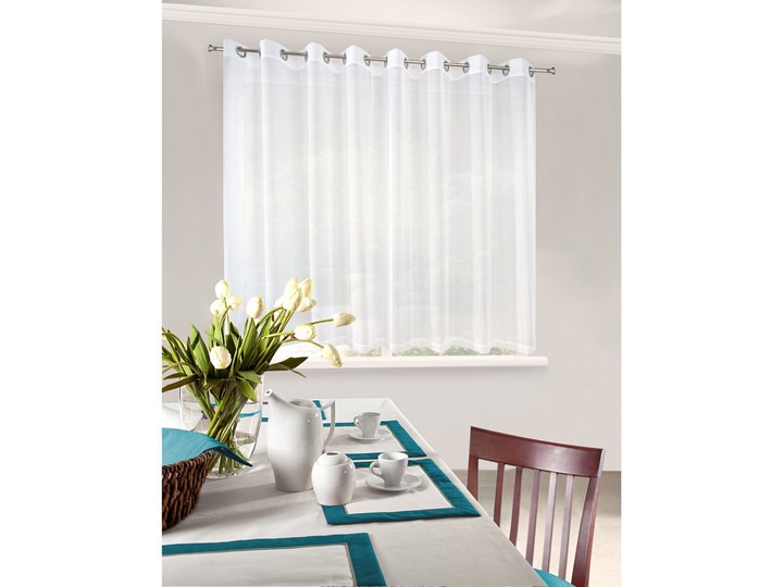 Firana TIA z gładkiego woalu 300 X 160 cm - Eurofirany.com.pl Firana klasyczna 300x160 cm Pomieszczenie Sypialnia Poliester Typ Firany gotowe