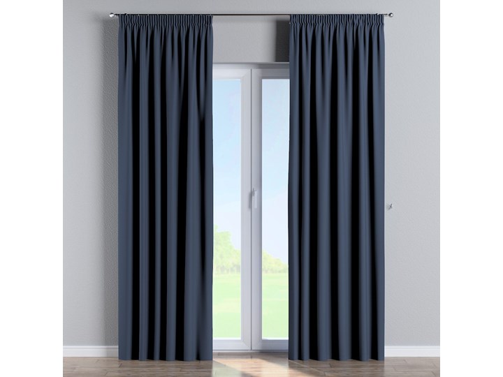 Zasłona zaciemniająca na taśmie 1 szt., granatowy, 1szt 140 × 260 cm, Blackout - zaciemniające Mocowanie Poliester 140x260 cm Mocowanie Taśma