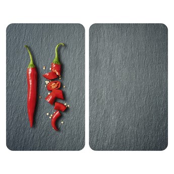 Zestaw 2 szklanych płyt ochronnych na kuchenkę Wenko Cayenne, 52x30 cm