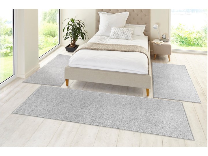 Jasnoszary chodnik Hanse Home Pure, 80x400 cm Kategoria Dywany Chodniki Dywany Prostokątny Syntetyk Wzór Grochy