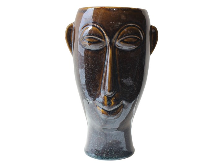 Ciemnobrązowy porcelanowy wazon PT LIVING Mask, wys. 27,2 cm