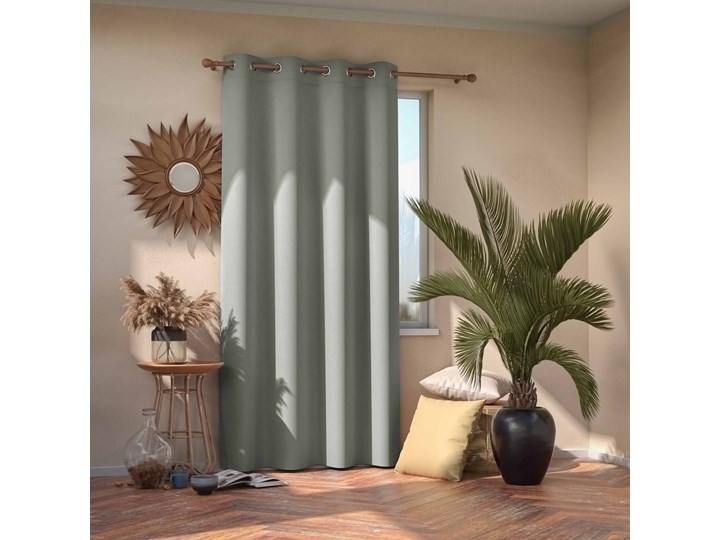 Szara zasłona zaciemniająca AmeliaHome Eyelets Silver, 140x245 cm