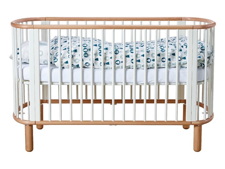 Białe łóżeczko dziecięce z drewna bukowego Flexa Baby, 70x140 cm Kategoria Drewno Łóżeczka drewniane Kolor Biały
