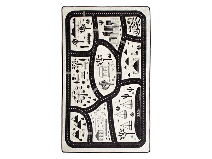 Dywan dla dzieci Black City, 140x190 cm Bawełna Prostokątny Kolor Czarny Dywany Kategoria Dywany
