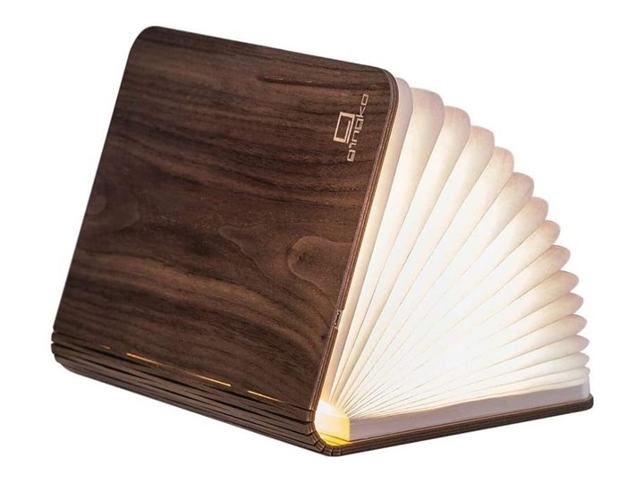 Ciemnobrązowa lampka stołowa LED z drewna orzechowego w kształcie książki Gingko Booklight Lampa dekoracyjna Kategoria Lampy stołowe
