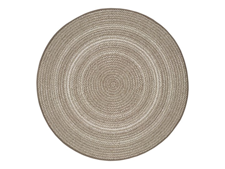 Beżowy dywan odpowiedni na zewnątrz Universal Silvana Rutto, ⌀ 120 cm 120x120 cm Okrągły Syntetyk Dywany Pomieszczenie Balkon i taras