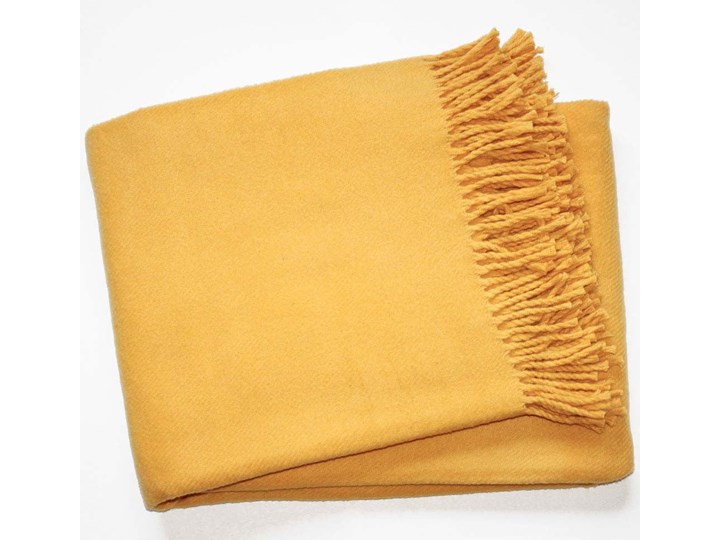 Żółty pled z domieszką bawełny Euromant Basics, 140x180 cm