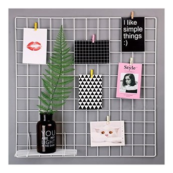 Biała metalowa kratka-organizer Reminder, 60x60 cm