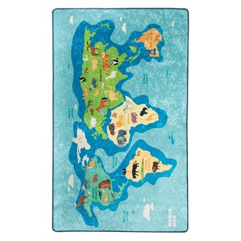 Niebieski antypoślizgowy dywan dziecięcy Conceptum Hypnose Map, 140x190 cm