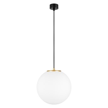 Biała lampa wisząca z obwódką w kolorze złota Sotto Luce TSUKI L