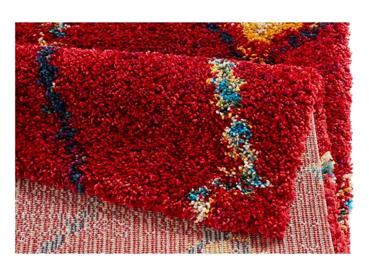 Czerwony dywan Mint Rugs Geometric, 80x150 cm Prostokątny Wzór Geometryczny Syntetyk Dywany Kolor Wielokolorowy