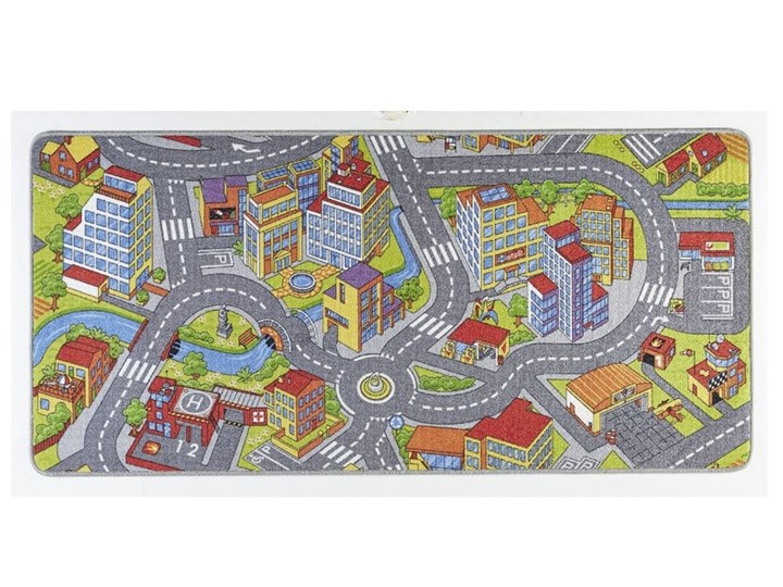 Chodnik dziecięcy z szarymi detalami Hanse Home City, 200x300 cm Dywany Prostokątny Chodniki Syntetyk Kolor Brązowy