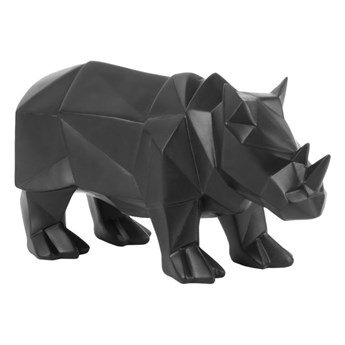 Matowa czarna figurka PT w kształcie nosorożca LIVING Origami Rhino
