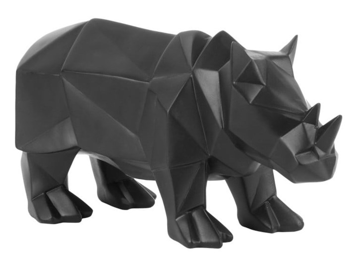 Matowa czarna figurka PT w kształcie nosorożca LIVING Origami Rhino Zwierzęta Żywica Kolor Czarny Kategoria Figury i rzeźby