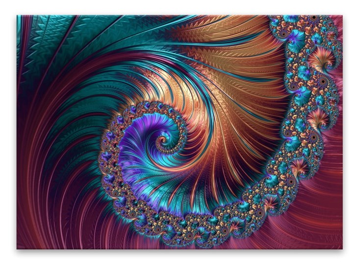 Obraz Styler Glas Fractal Gold, 80x120 cm Kategoria Obrazy Pomieszczenie Salon