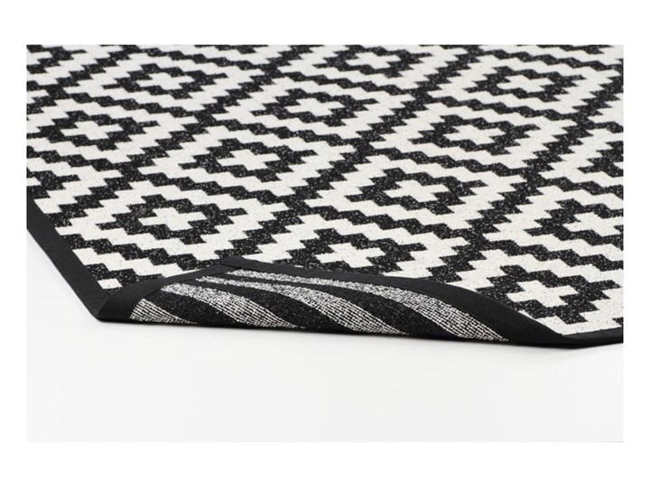 Czarno-biały dywan dwustronny Narma Viki, 70x140 cm Bawełna Dywany Kolor Czarny Prostokątny Poliester Wzór Paski