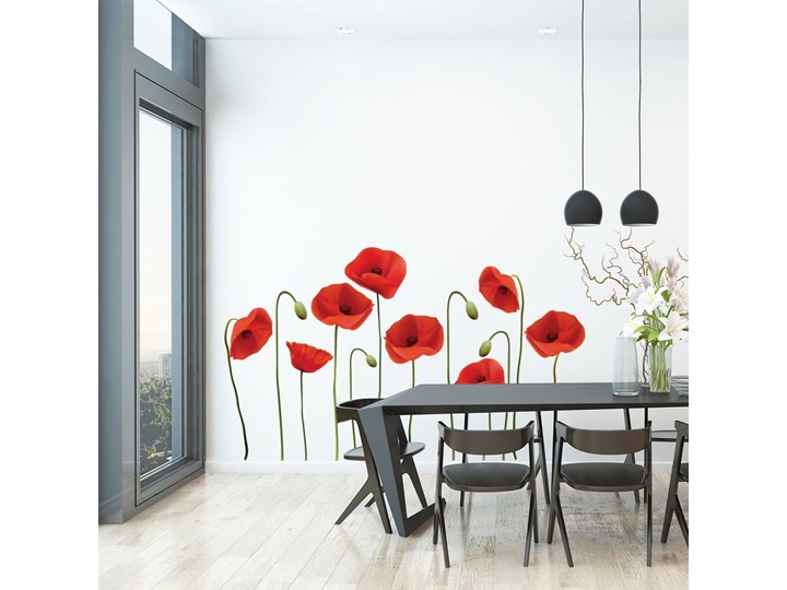 Komplet naklejek ściennych Ambiance Vermeil Poppies, 60x70 cm