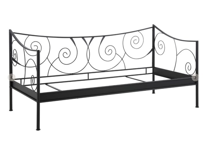 Czarne łóżko metalowe Støraa Isabelle, 90x200 cm Tradycyjne Kolor Czarny