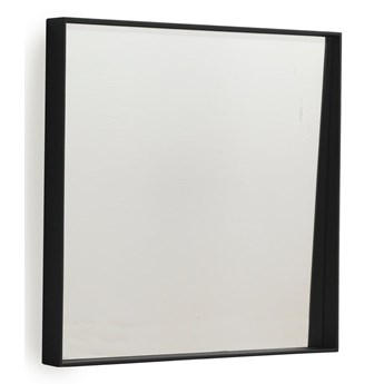 Czarne lustro ścienne Geese Thin, 40x40 cm