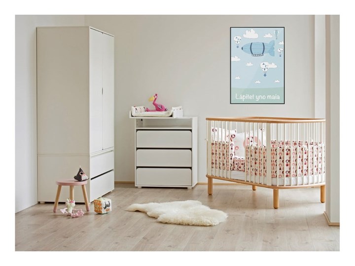 Białe łóżeczko dziecięce z drewna bukowego Flexa Baby, 70x140 cm Kategoria Łóżeczka drewniane Drewno Kolor Biały