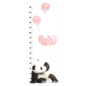 Naklejka ścienna z miarką wysokości Dekornik Pink Panda, 60x160 cm