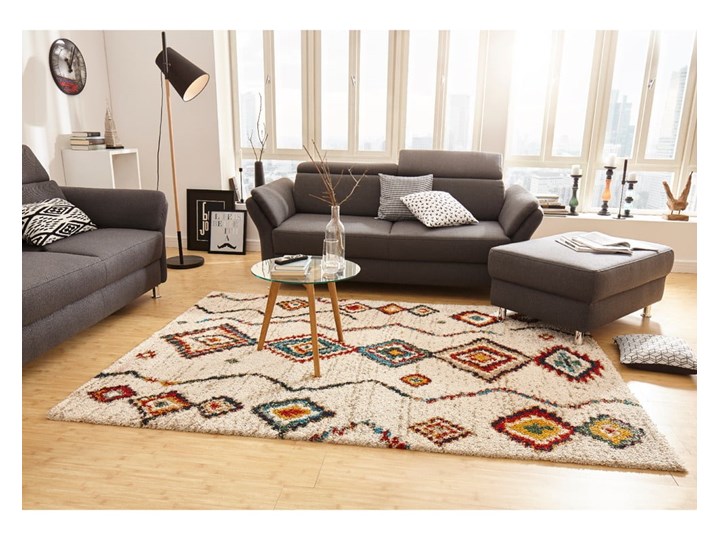 Kremowy dywan Mint Rugs Geometric, 160x230 cm Syntetyk Dywany Prostokątny Wzór Geometryczny