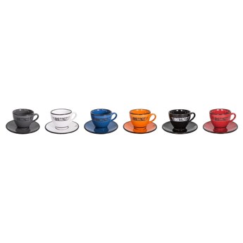 Zestaw 6 ceramicznych filiżanek ze spodkami Antic Line Bistrot