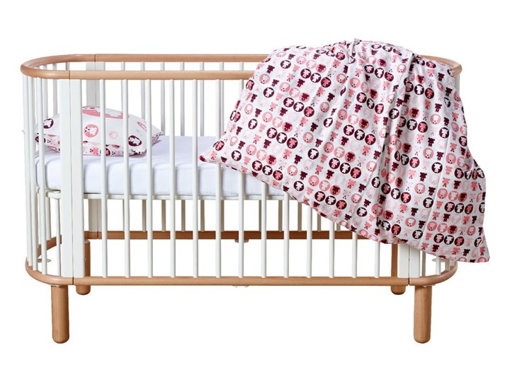 Białe łóżeczko dziecięce z drewna bukowego Flexa Baby, 70x140 cm Kolor Biały Drewno Łóżeczka drewniane Kategoria