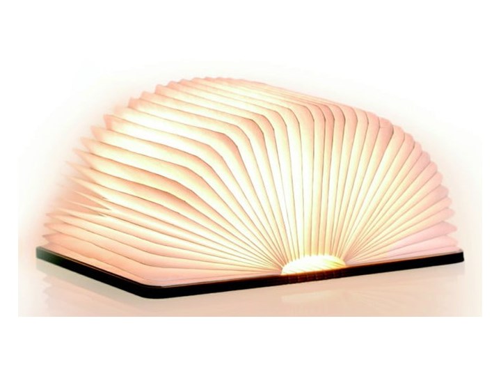 Ciemnobrązowa lampka stołowa LED z drewna orzechowego w kształcie książki Gingko Booklight Lampa dekoracyjna Kolor Brązowy