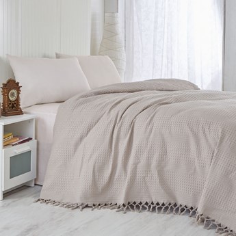 Jasnobrązowa lekka narzuta na łóżko Brown, 220x240 cm
