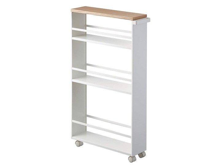 Biały regał na kółkach YAMAZAKI Tower Slim Płyta MDF Kategoria Szafki kuchenne