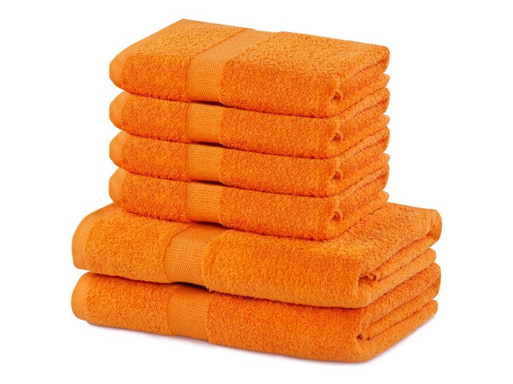 Komplet 6 pomarańczowych bawełnianych ręczników DecoKing Marina 70x140 cm Bawełna Komplet ręczników Ręcznik kąpielowy 50x100 cm Łazienkowe Kategoria Ręczniki