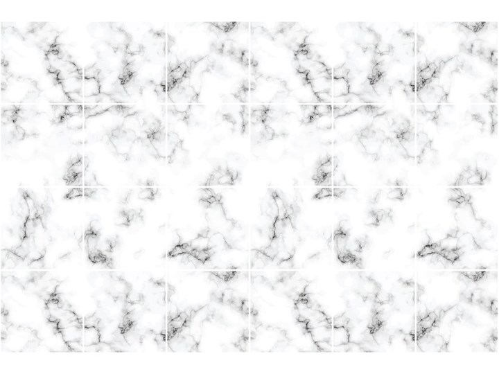 Komplet 24 naklejek ściennych Ambiance Black and White Marble, 10x10 cm Na ścianę Wzór Geometria Kolor Biały