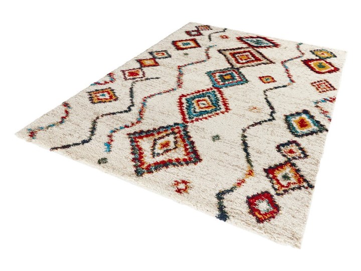 Kremowy dywan Mint Rugs Geometric, 80x150 cm Syntetyk Juta Prostokątny Dywany Kolor Wielokolorowy