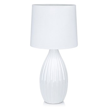 Biała lampa stołowa Markslöjd Stephanie, ø 24 cm
