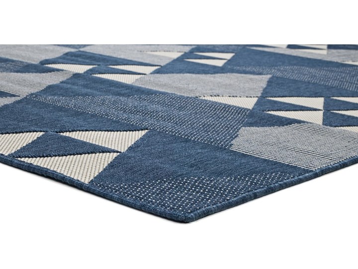 Ciemnoniebieski dywan odpowiedni na zewnątrz Universal Clhoe Triangles, 120x170 cm Kategoria Dywany Syntetyk Dywany Prostokątny Pomieszczenie Salon