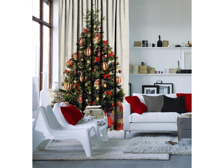 Zasłona Curtain Tree, 140x260 cm Poliester Zasłona zaciemniająca Wzór Święta