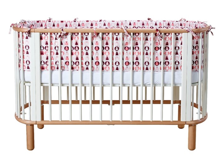 Białe łóżeczko dziecięce z drewna bukowego Flexa Baby, 70x140 cm Łóżeczka drewniane Drewno Kategoria Kolor Biały