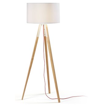 Biała stojąca lampa Kave Home Uzagi