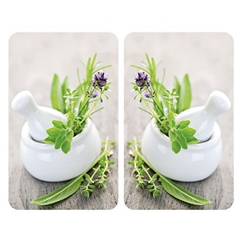 Zestaw 2 szklanych płyt ochronnych na kuchenkę Wenko Herbal, 52x30 cm