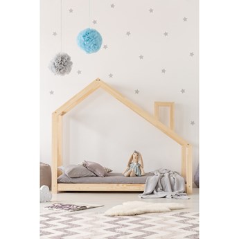 Łóżko w kształcie domku z drewna sosnowego Adeko Mila DMS, 80x160 cm