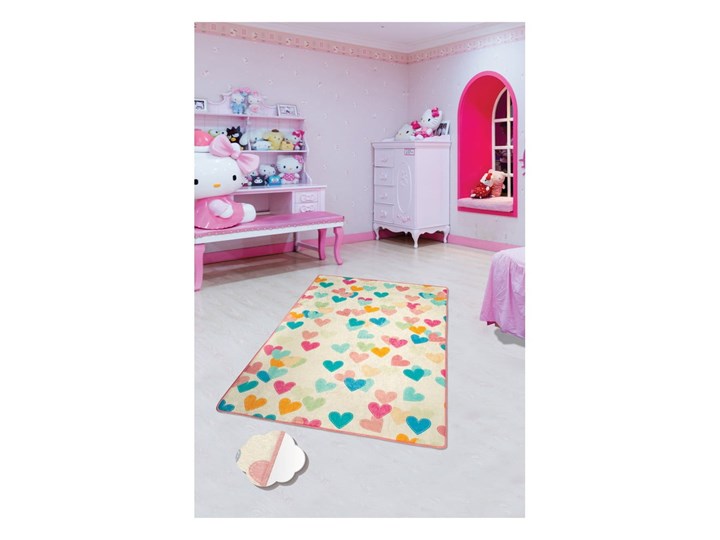 Dywan dla dzieci Hearts, 140x190 cm Prostokątny Dywany Wzór Do zabawy Bawełna Pomieszczenie Pokój przedszkolaka
