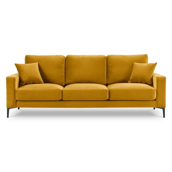 Żółta aksamitna sofa Kooko Home Harmony, 220 cm