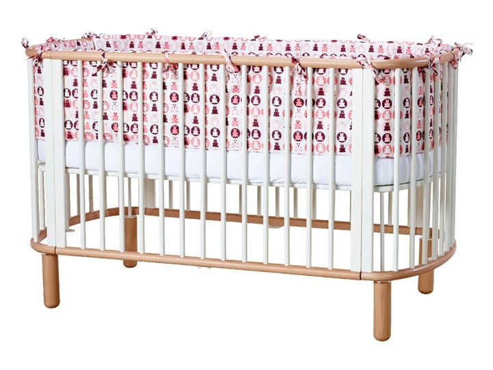 Białe łóżeczko dziecięce z drewna bukowego Flexa Baby, 70x140 cm Drewno Łóżeczka drewniane Kategoria