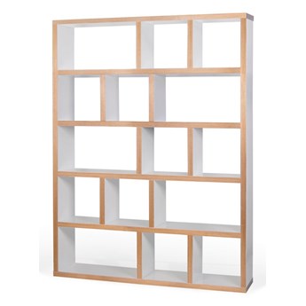 Regał w dekorze drewna z białymi elementami TemaHome Berlin, wys. 198 cm