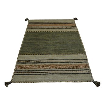 Zielony bawełniany dywan Webtappeti Antique Kilim, 70x140 cm