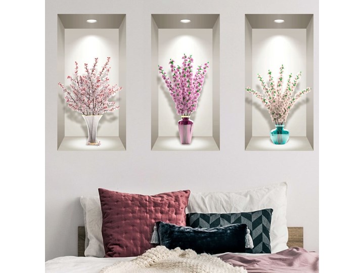 Komplet 3 naklejek ściennych 3D Ambiance Bunches of Cherry