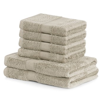 Zestaw 6 beżowych ręczników DecoKing Bamby