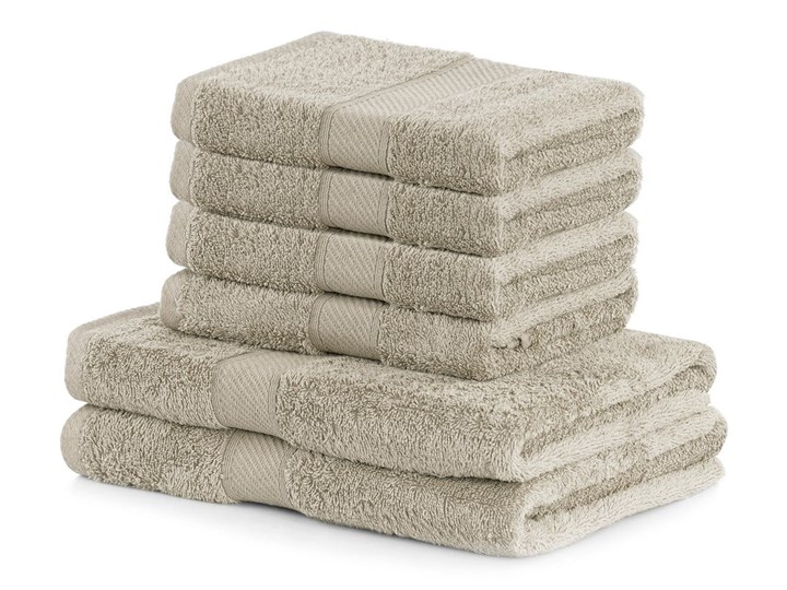 Zestaw 6 beżowych ręczników DecoKing Bamby Bambus 50x100 cm 70x140 cm Komplet ręczników Łazienkowe Bawełna Ręcznik kąpielowy Kategoria Ręczniki