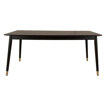 Czarny stół z drewna kauczukowego Canett Nelly, 180 x 90 cm